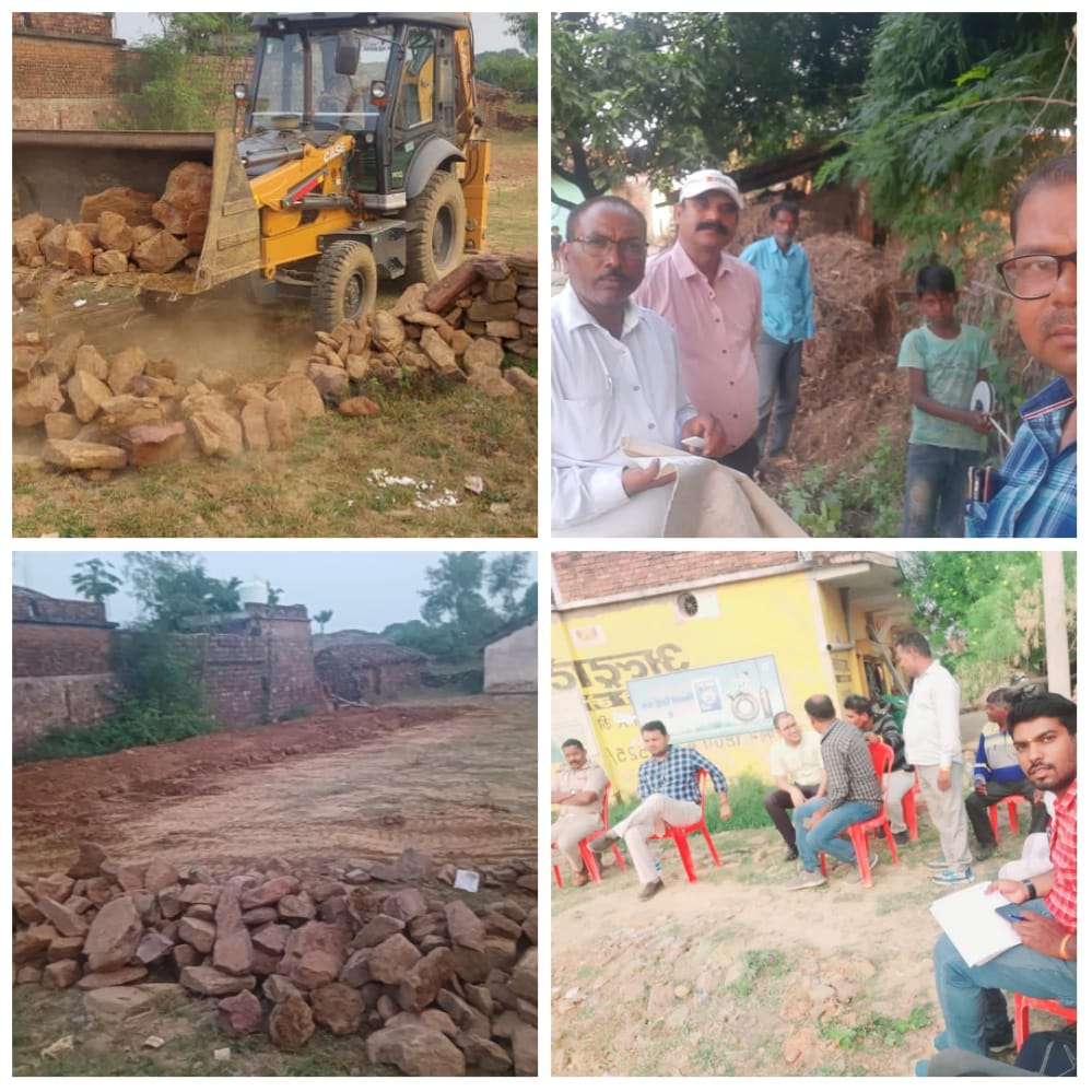 ग्राम पंचायत ईटार पहाड़ में शासकीय जमीन में अवैध अतिक्रमण पर चलाया गया बुलडोजर*